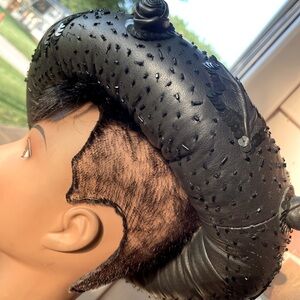 Vintage leather halo hat